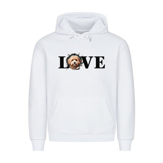 Premium Hoodie "Maltipoo - LOVE" Weiß – hunde-shirt.de