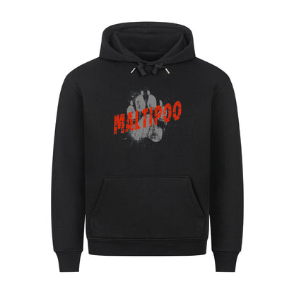 Premium Hoodie "Maltipoo - PAW" Schwarz – hunde-shirt.de