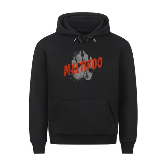 Premium Hoodie "Maltipoo - PAW" Schwarz – hunde-shirt.de