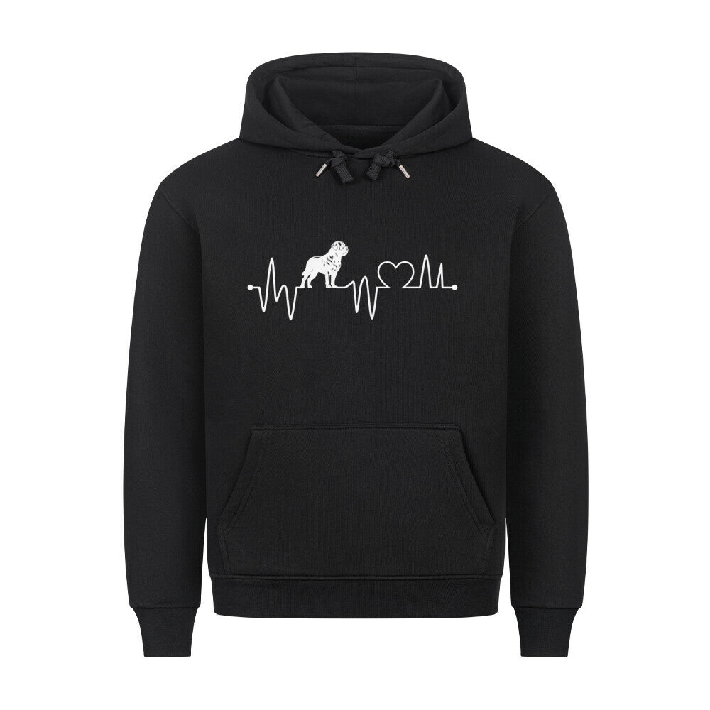Premium Hoodie "Mastino - Heartbeat" Schwarz – hunde-shirt.de
