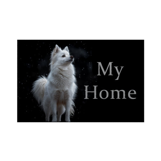 Fußmatte "Mittelspitz - My Home" Weiß – hunde-shirt.de