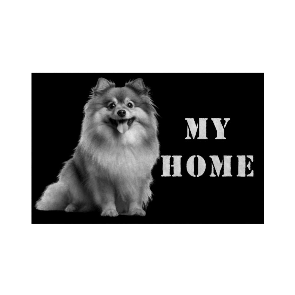 Fußmatte "Mittelspitz - MY HOME" Weiß – hunde-shirt.de