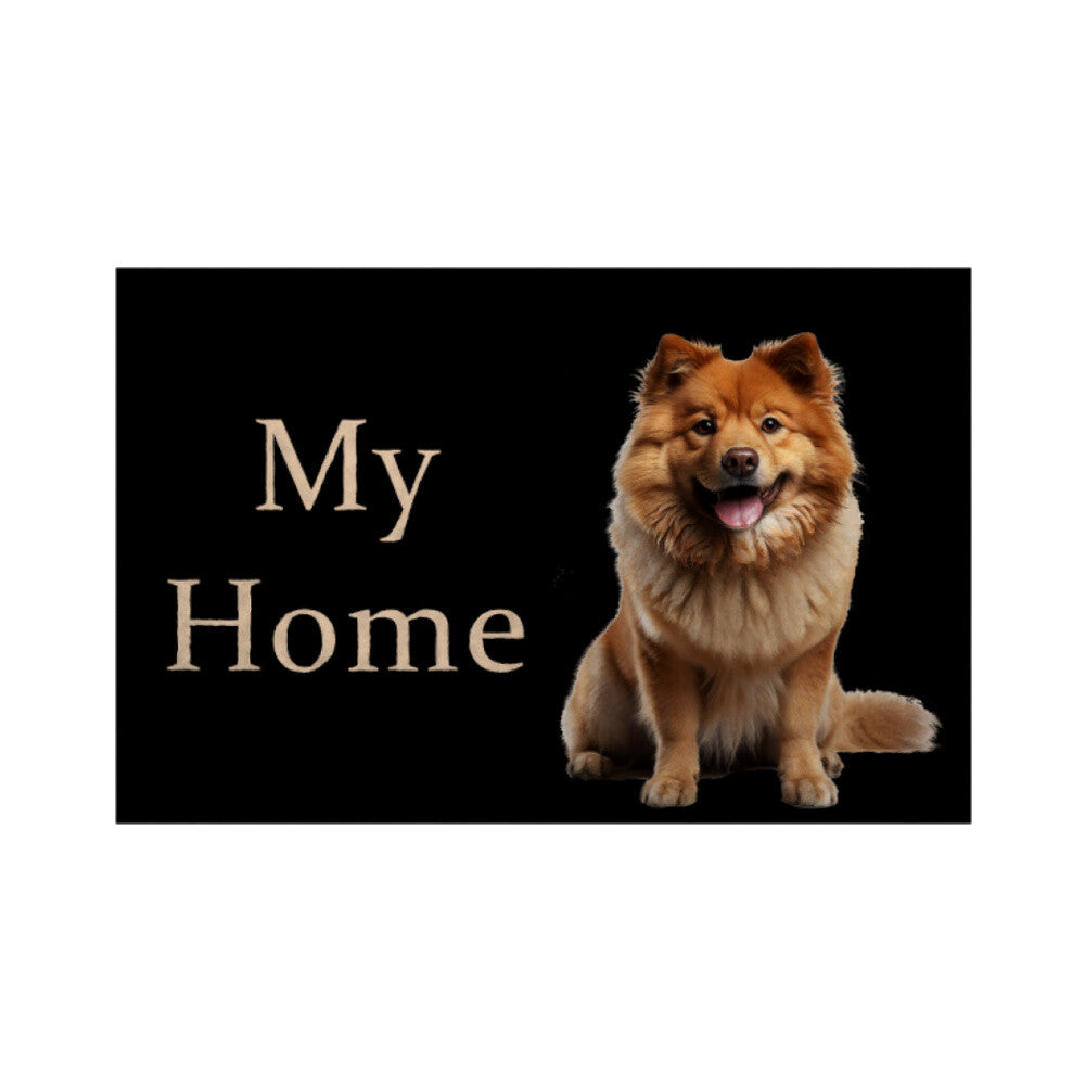 Fußmatte "Mittelspitz - My Home braun" Weiß – hunde-shirt.de