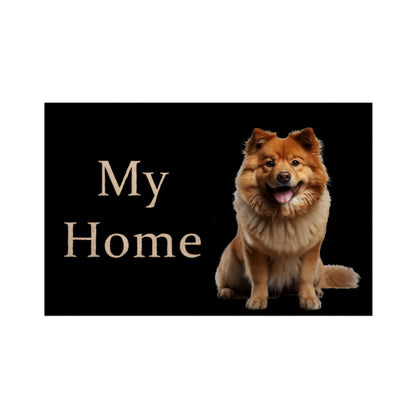 Fußmatte "Mittelspitz - My Home braun" Weiß – hunde-shirt.de