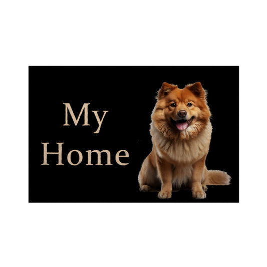 Fußmatte "Mittelspitz - My Home braun" Weiß – hunde-shirt.de