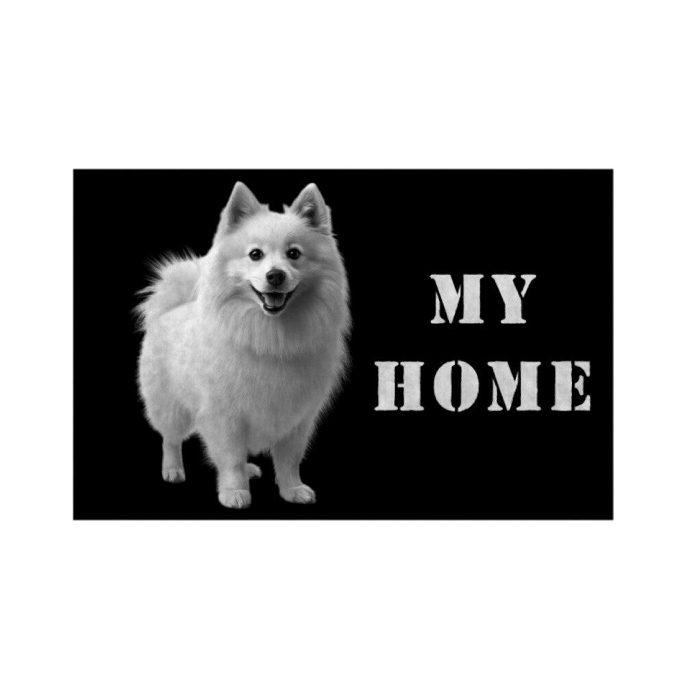 Fußmatte "Mittelspitz - My Home weiß" Weiß – hunde-shirt.de
