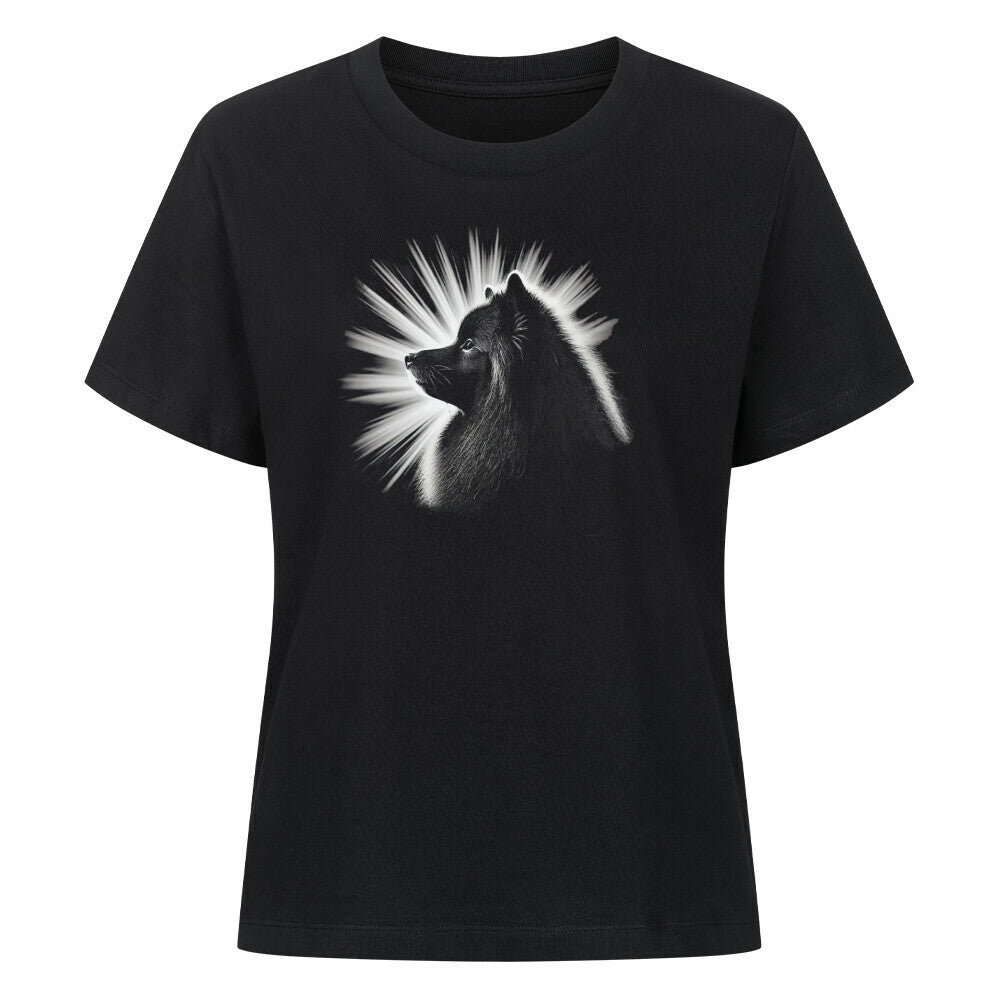 Premium Damen-Shirt "Mittelspitz - Shine" Schwarz – hunde-shirt.de