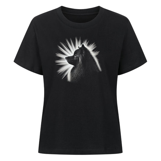 Premium Damen-Shirt "Mittelspitz - Shine" Schwarz – hunde-shirt.de