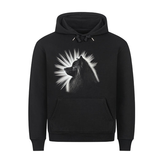 Premium Hoodie "Mittelspitz - Shine" Schwarz – hunde-shirt.de