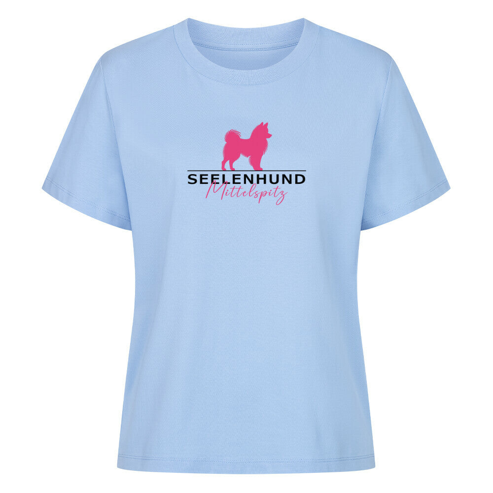 Premium Damen-Shirt "Mittelspitz - Seelenhund" Sky Blue – hunde-shirt.de