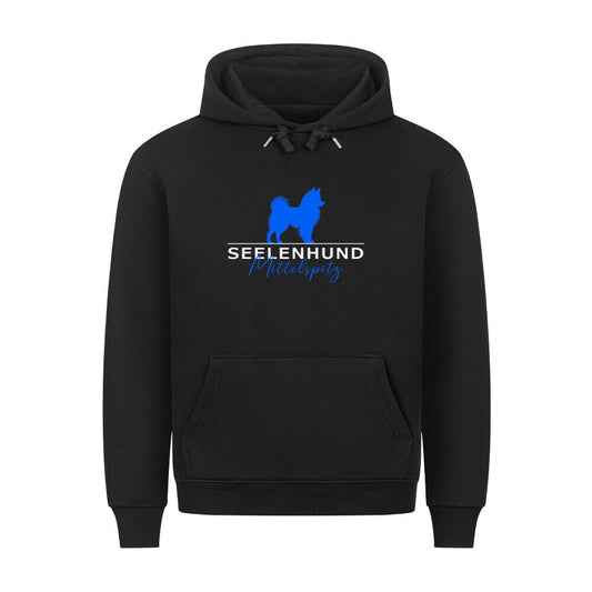 Premium Hoodie "Mittelspitz - Seelenhund" Schwarz – hunde-shirt.de