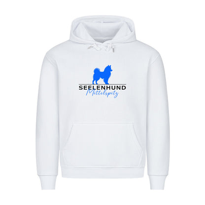 Premium Hoodie "Mittelspitz - Seelenhund" Weiß – hunde-shirt.de