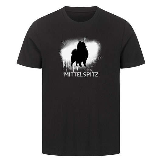 Premium T-Shirt "Mittelspitz - Brush" Schwarz – hunde-shirt.de