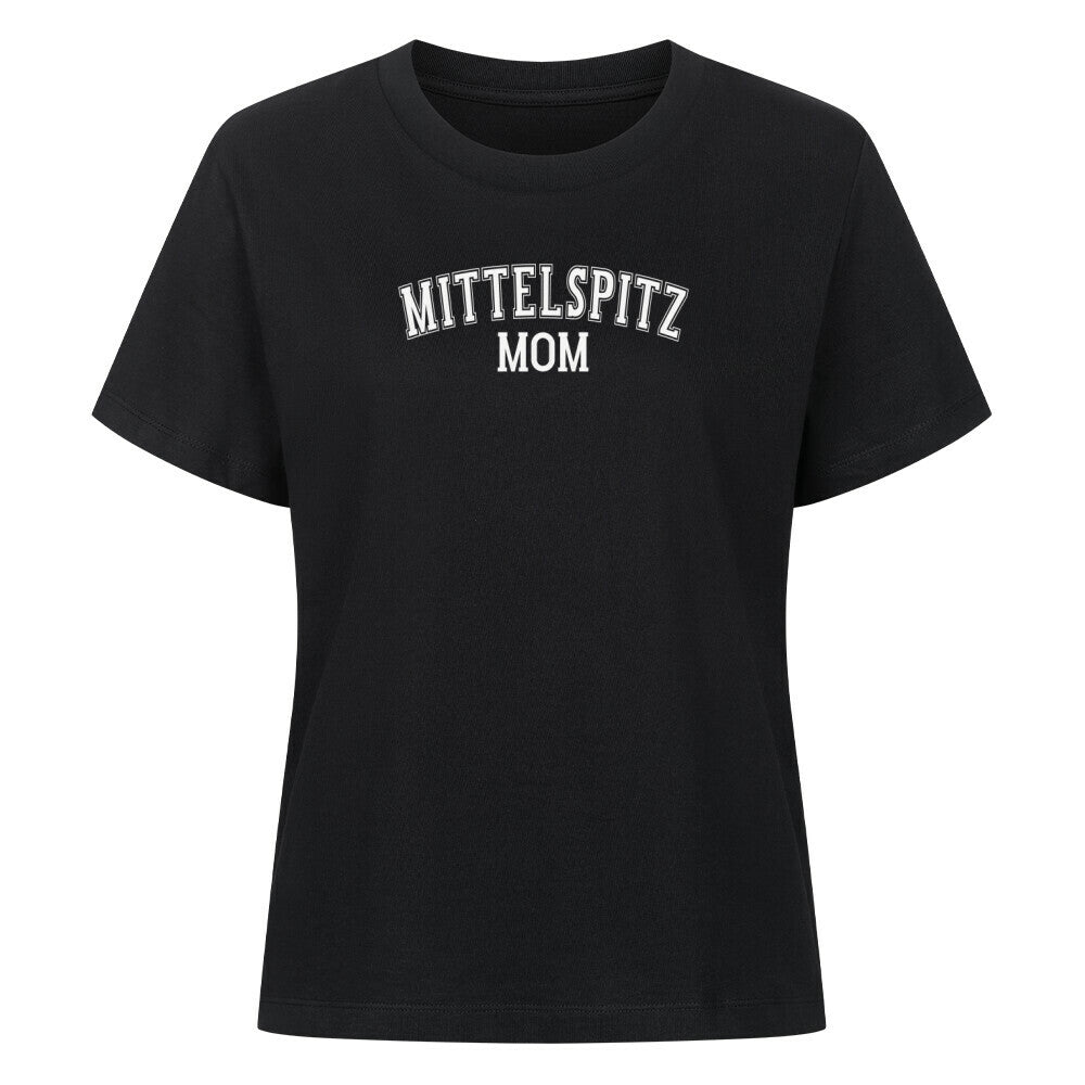 Premium Damen-Shirt "Mittelspitz - MOM" Schwarz – hunde-shirt.de