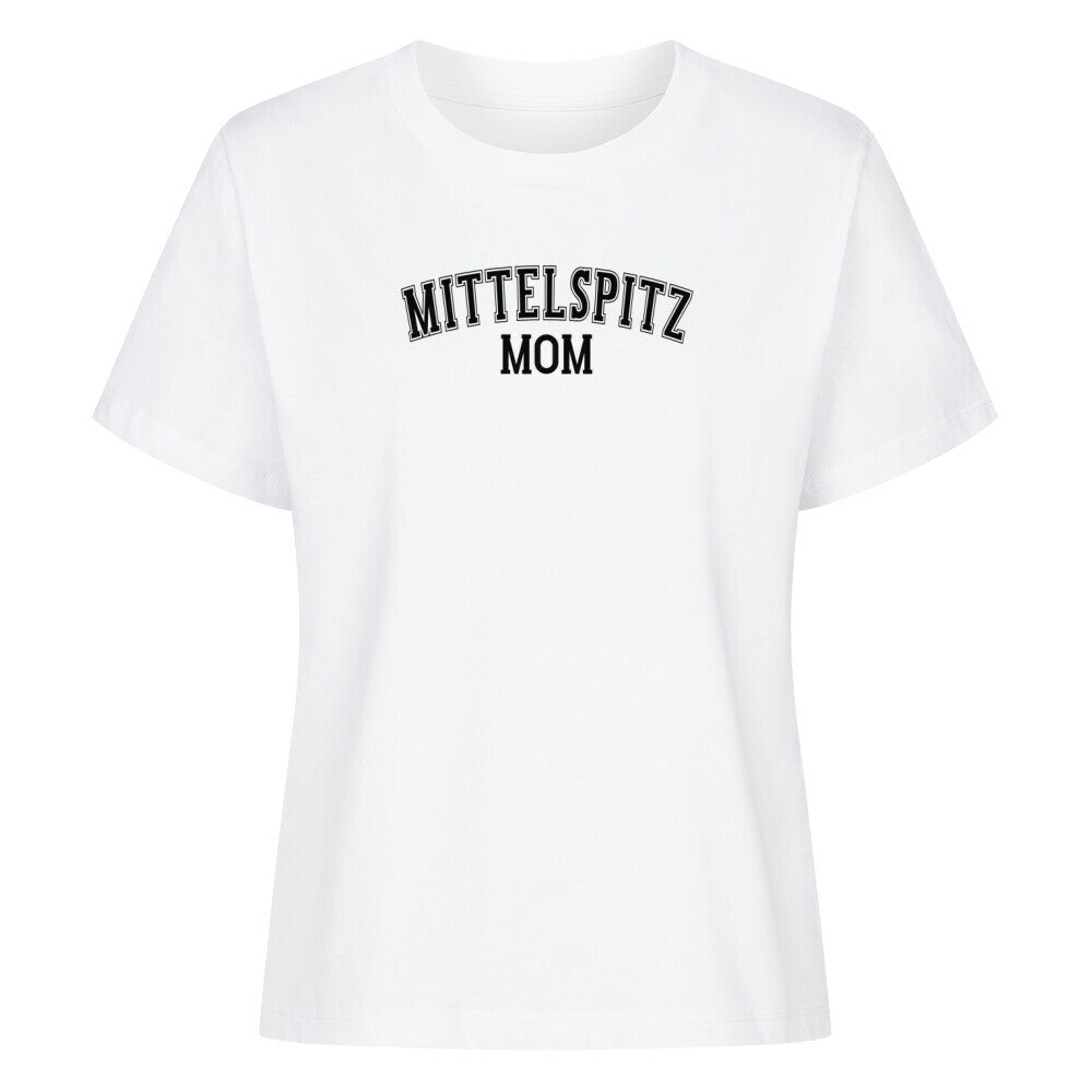 Premium Damen-Shirt "Mittelspitz - MOM" Weiß – hunde-shirt.de