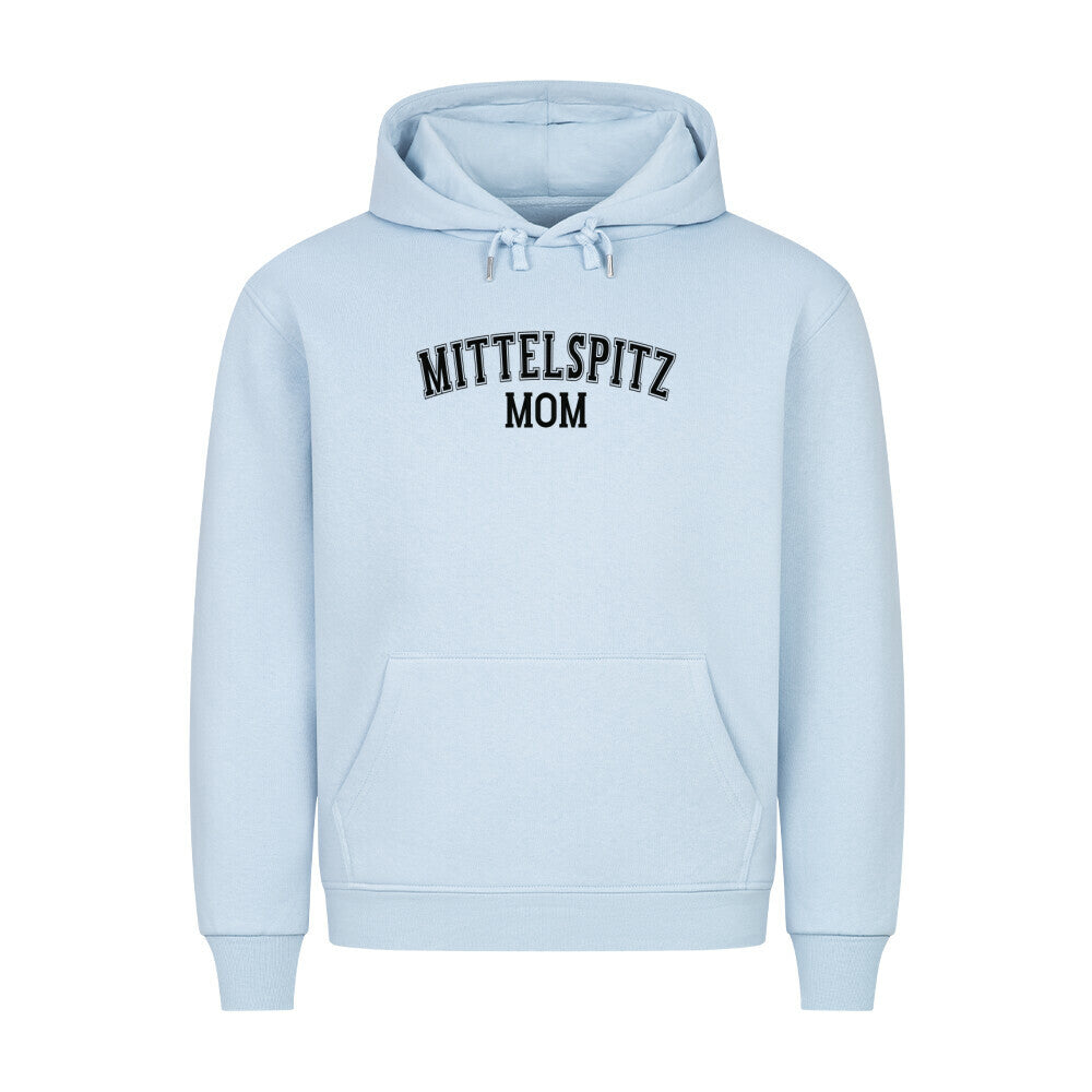 Premium Hoodie "Mittelspitz - MOM" Babyblau – hunde-shirt.de
