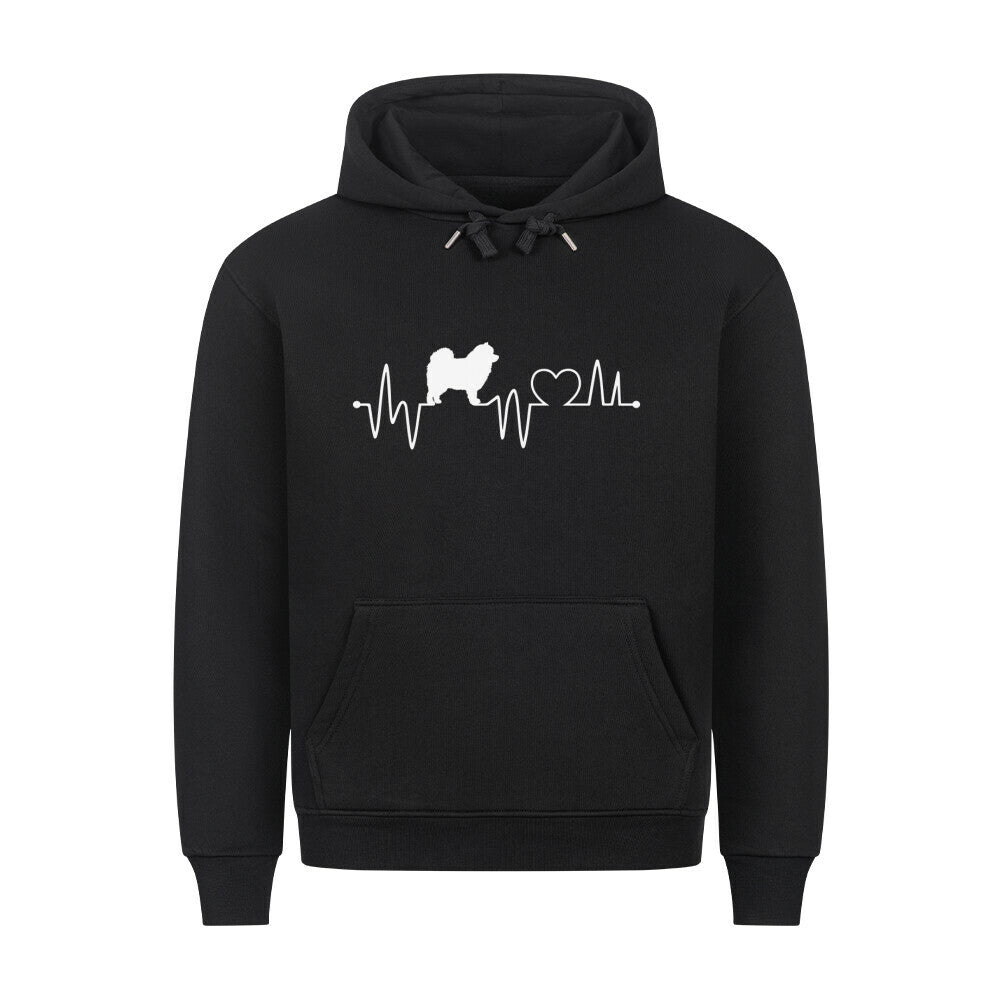 Premium Hoodie "Mittelspitz - Heartbeat" Schwarz – hunde-shirt.de