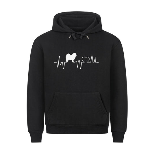 Premium Hoodie "Mittelspitz - Heartbeat" Schwarz – hunde-shirt.de
