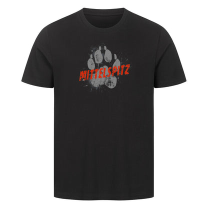 Premium T-Shirt "Mittelspitz - PAW" Schwarz – hunde-shirt.de