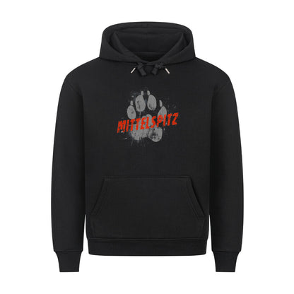 Premium Hoodie "Mittelspitz - PAW" Schwarz – hunde-shirt.de