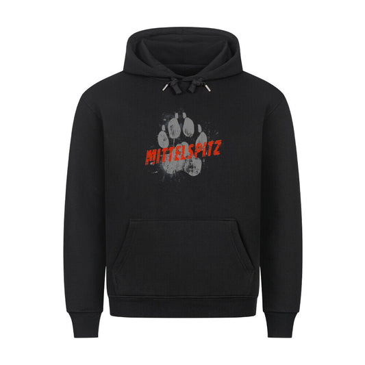 Premium Hoodie "Mittelspitz - PAW" Schwarz – hunde-shirt.de