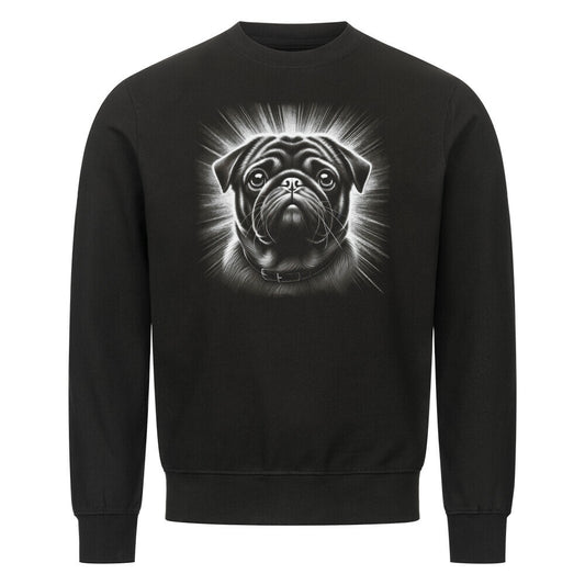 Premium Sweatshirt "Mops - Shine" Schwarz – hunde-shirt.de