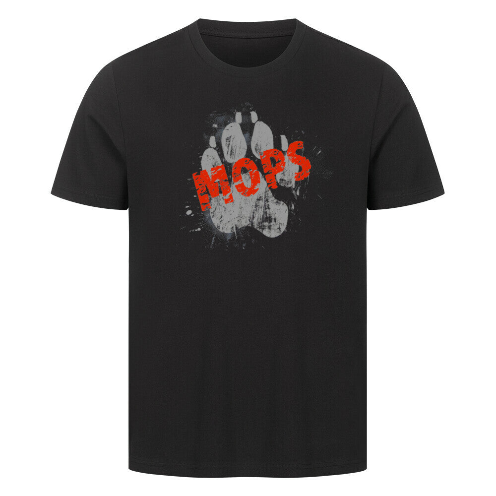 Premium T-Shirt "Mops - PAW" Schwarz – hunde-shirt.de