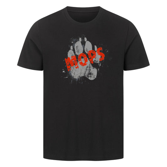 Premium T-Shirt "Mops - PAW" Schwarz – hunde-shirt.de