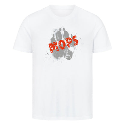 Premium T-Shirt "Mops - PAW" Weiß – hunde-shirt.de