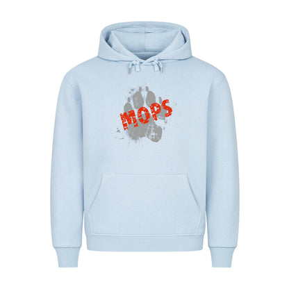 Premium Hoodie "Mops - PAW" Babyblau – hunde-shirt.de