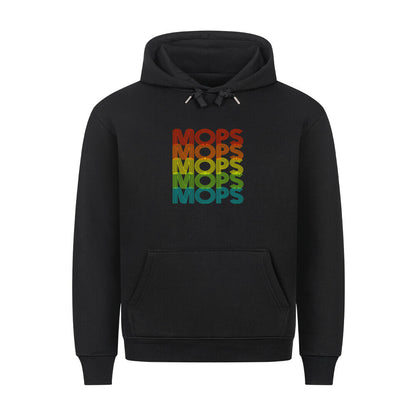 Premium Hoodie "Mops - RETRO" Schwarz – hunde-shirt.de