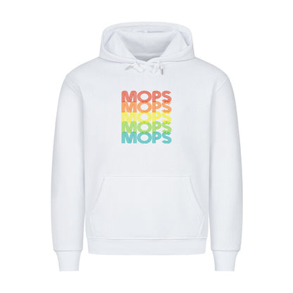 Premium Hoodie "Mops - RETRO" Weiß – hunde-shirt.de