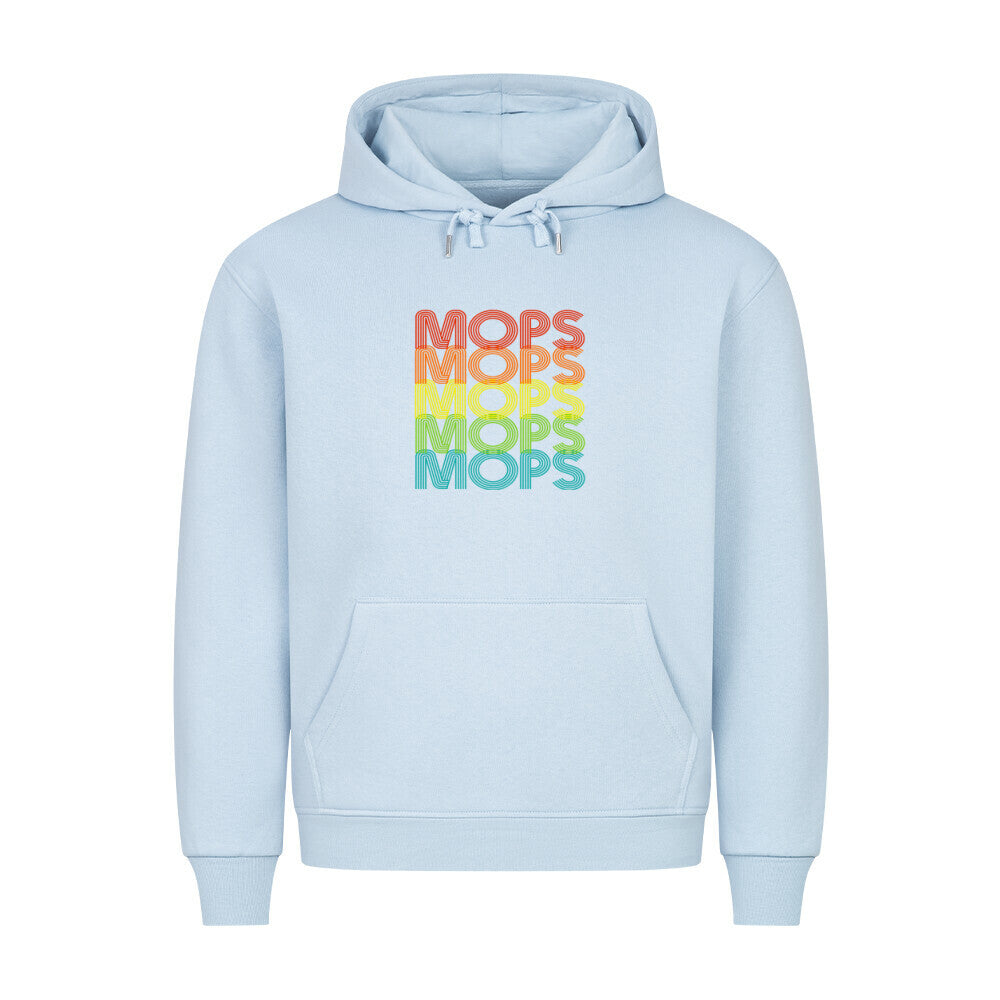Premium Hoodie "Mops - RETRO" Babyblau – hunde-shirt.de