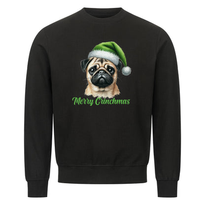 Premium Sweatshirt "Mops - Merry Grinchmas" Schwarz – hunde-shirt.de