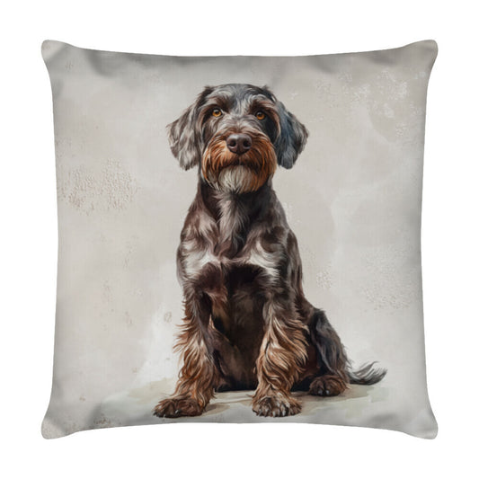 Kissen "Griffon Korthals - Sitz..." Weiß – hunde-shirt.de