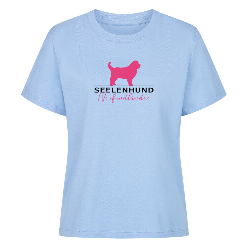 Premium Damen-Shirt "Neufundländer - Seelenhund" Sky Blue – hunde-shirt.de