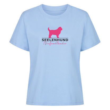Premium Damen-Shirt "Neufundländer - Seelenhund" Sky Blue – hunde-shirt.de