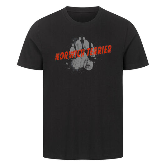 Premium T-Shirt "Norwich Terrier - PAW" Schwarz – hunde-shirt.de