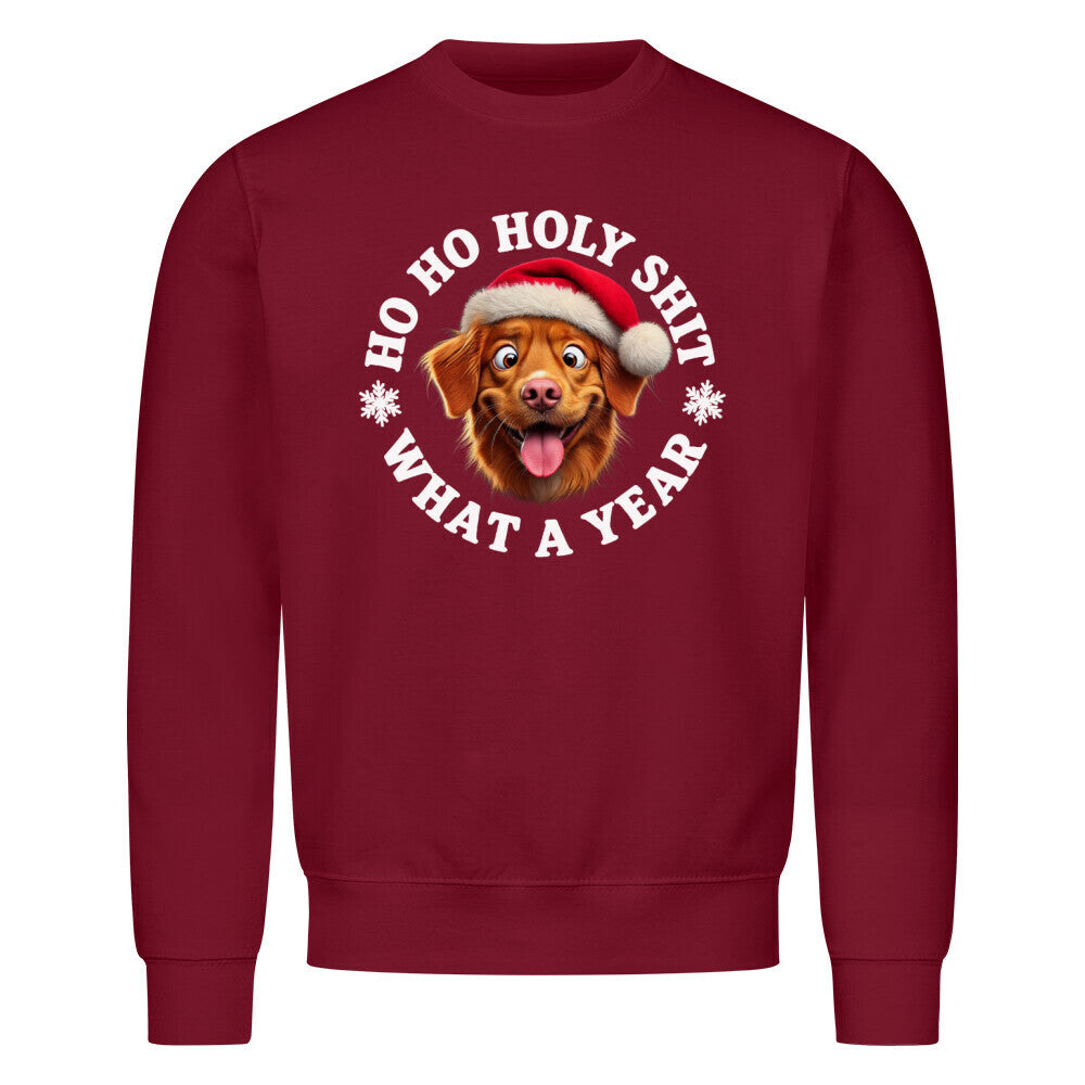 Premium Sweatshirt "Nova Scotia - HO HO..." Burgunder – hunde-shirt.de