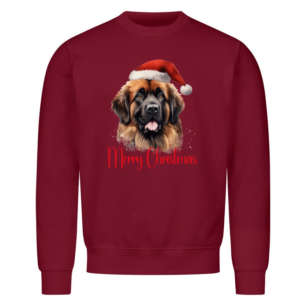 Premium Sweatshirt "Leonberger - Merry Christmas" Burgunder – hunde-shirt.de