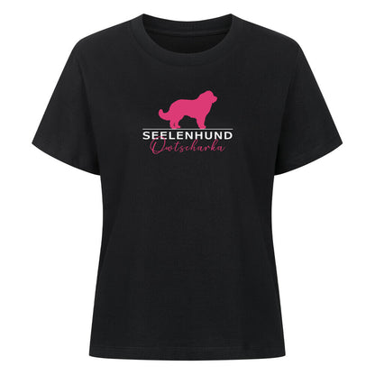 Premium Damen-Shirt "Owtscharka - Seelenhund" Schwarz – hunde-shirt.de