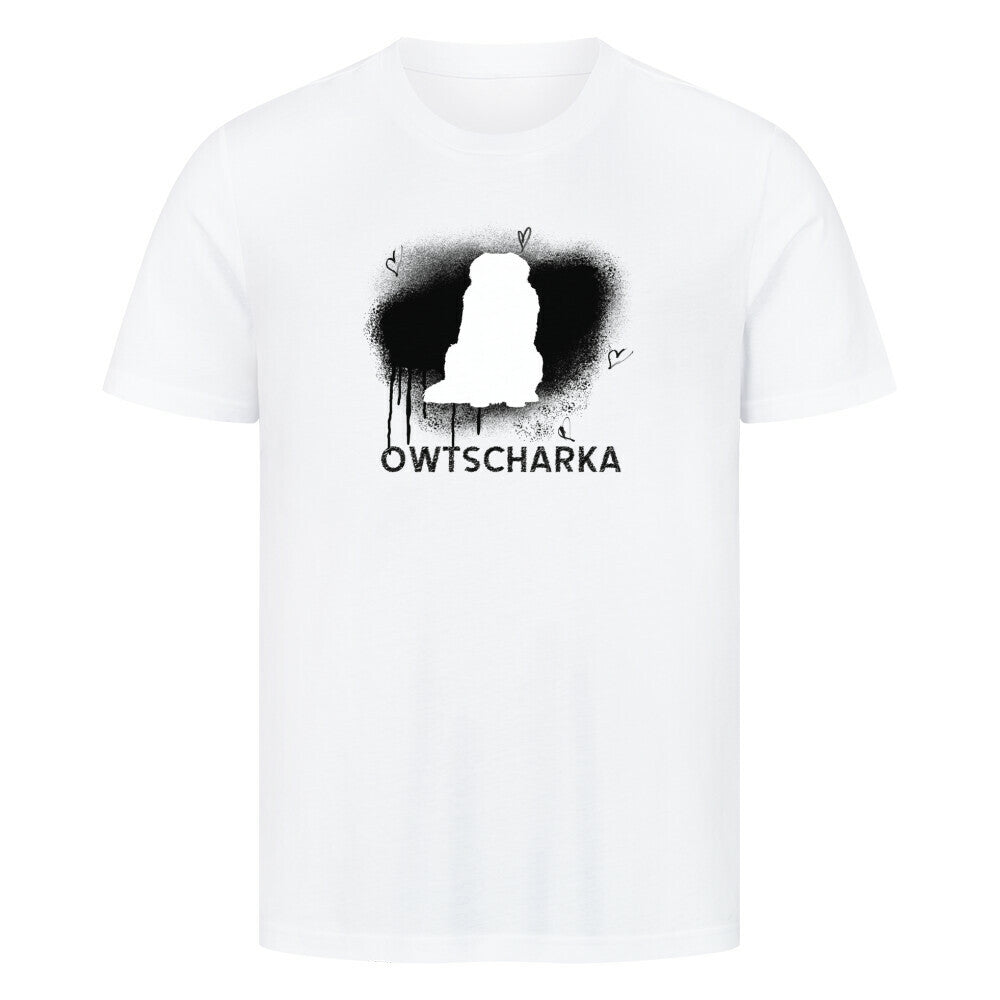 Premium T-Shirt "Owtscharka - Brush" Weiß – hunde-shirt.de