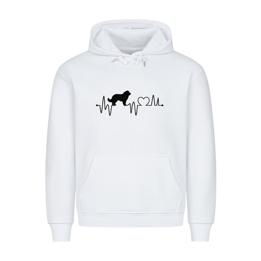 Premium Hoodie "Owtscharka - Heartbeat" Weiß – hunde-shirt.de