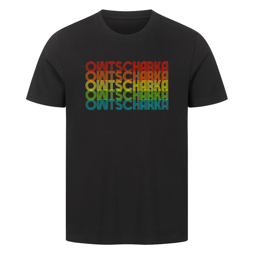 Premium T-Shirt "Owtscharka - RETRO" Schwarz – hunde-shirt.de