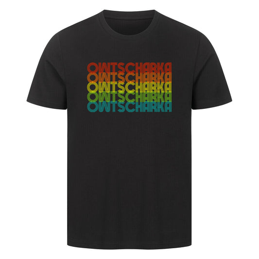 Premium T-Shirt "Owtscharka - RETRO" Schwarz – hunde-shirt.de