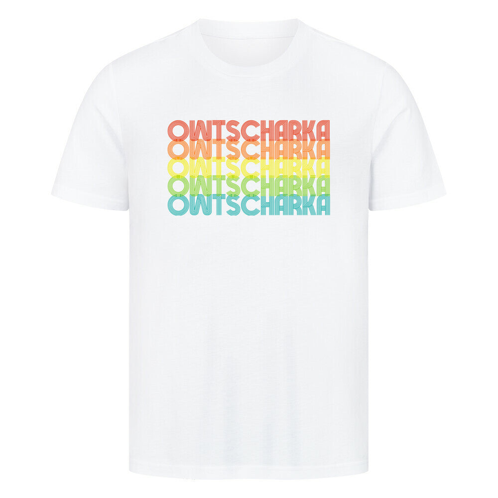Premium T-Shirt "Owtscharka - RETRO" Weiß – hunde-shirt.de