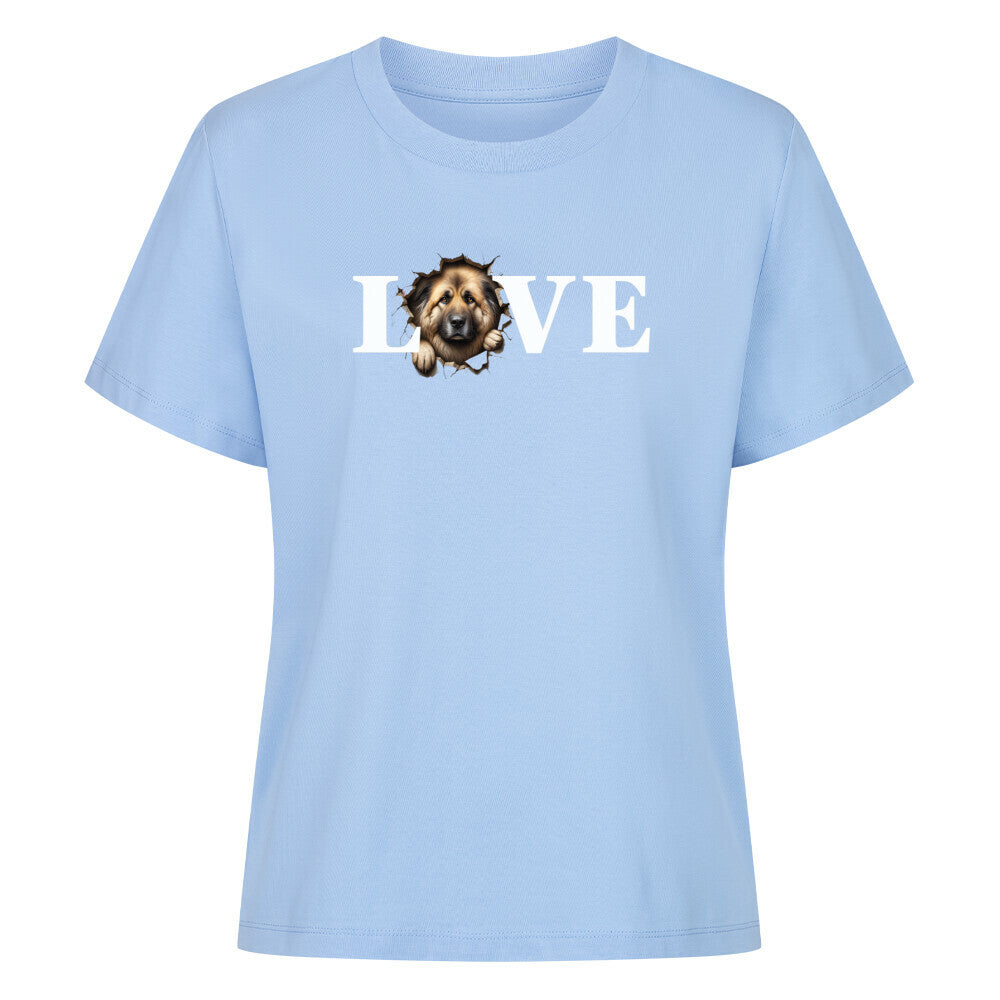 Premium Damen-Shirt "Owtscharka - LOVE" Sky Blue – hunde-shirt.de
