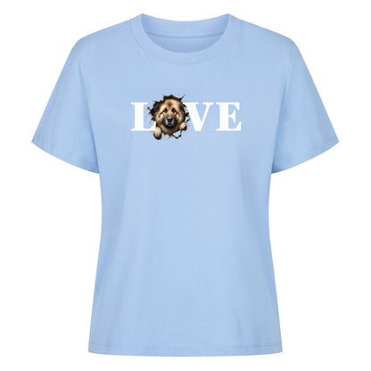 Premium Damen-Shirt "Owtscharka - LOVE" Sky Blue – hunde-shirt.de