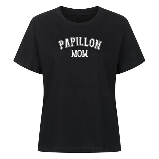 Premium Damen-Shirt "Papillon - MOM" Schwarz – hunde-shirt.de