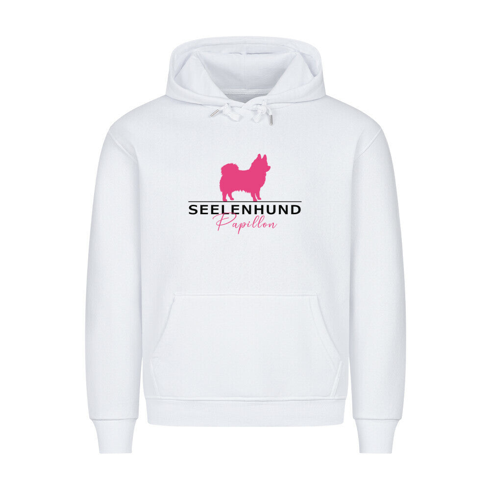 Premium Hoodie "Papillon - Seelenhund" Weiß – hunde-shirt.de